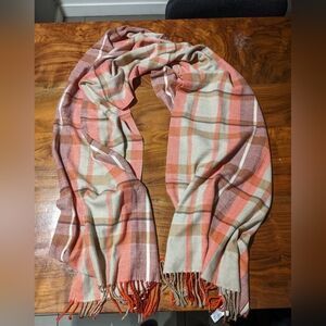 Gap - Fringed Oversized Flannel Cozy Soft Blanket Scarf Wrap with Fringe | 78x26